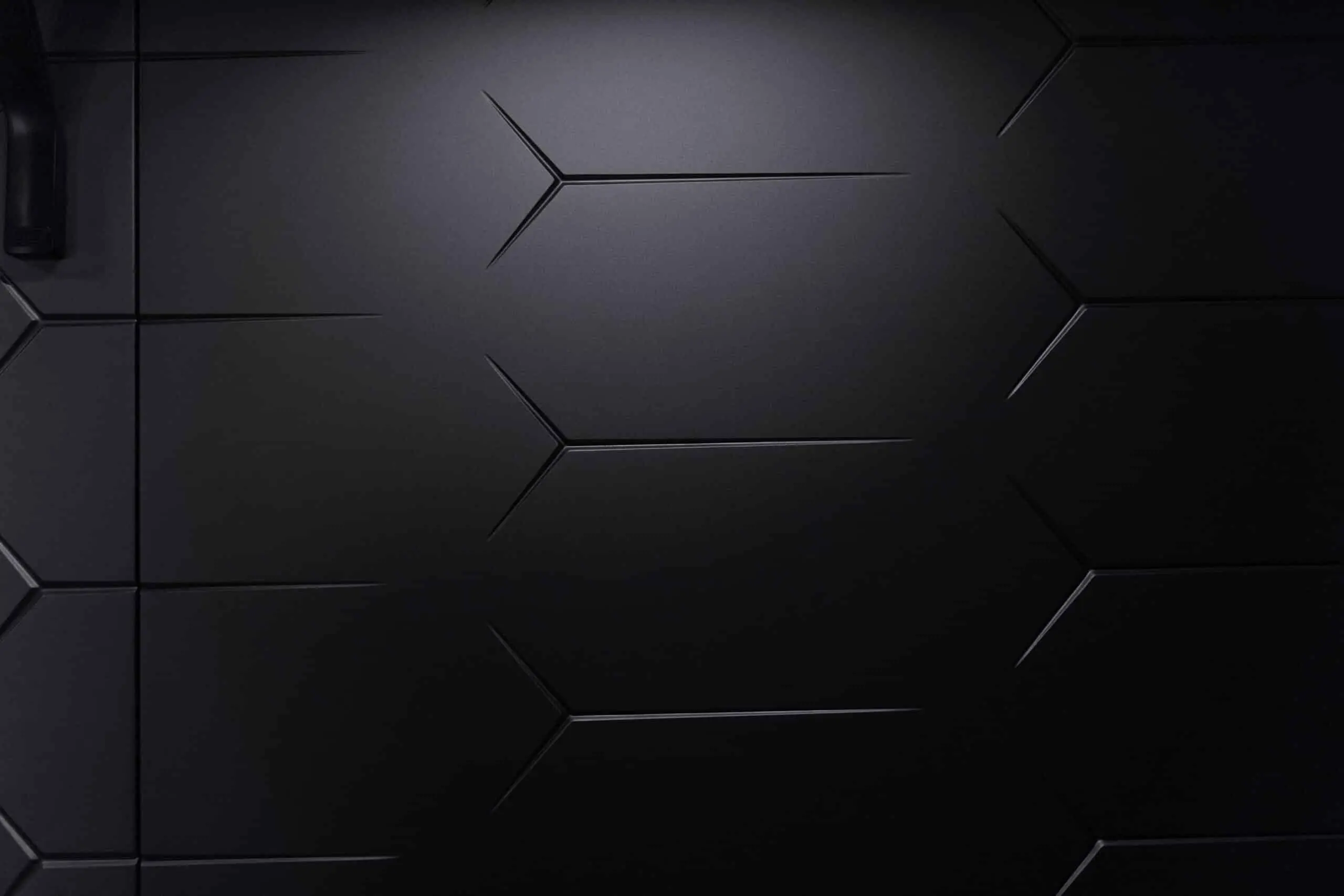 Tecnomar Lamborghini 63 geometric wall panelling, shipyard photo