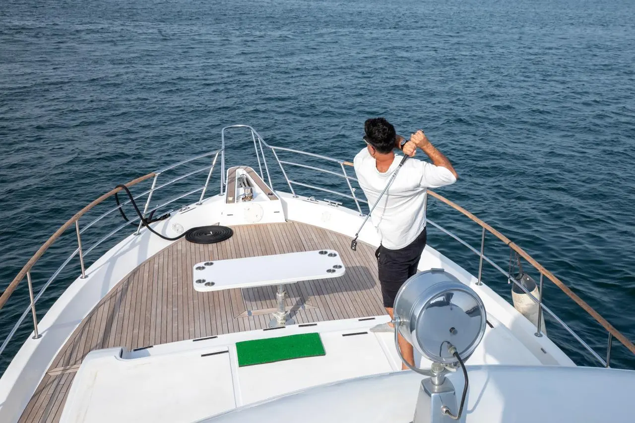 Relaxing sunbathing area on Zenith 64 yacht deck