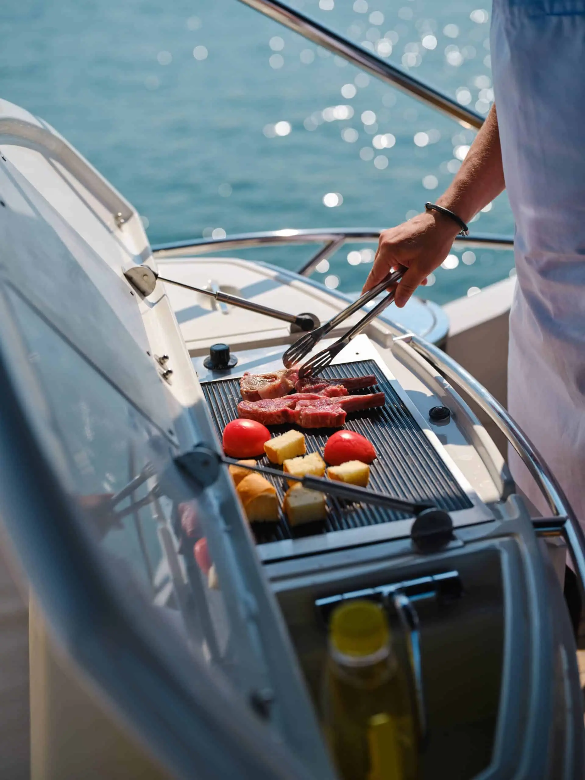 A Dubriani crew member preparing the yacht