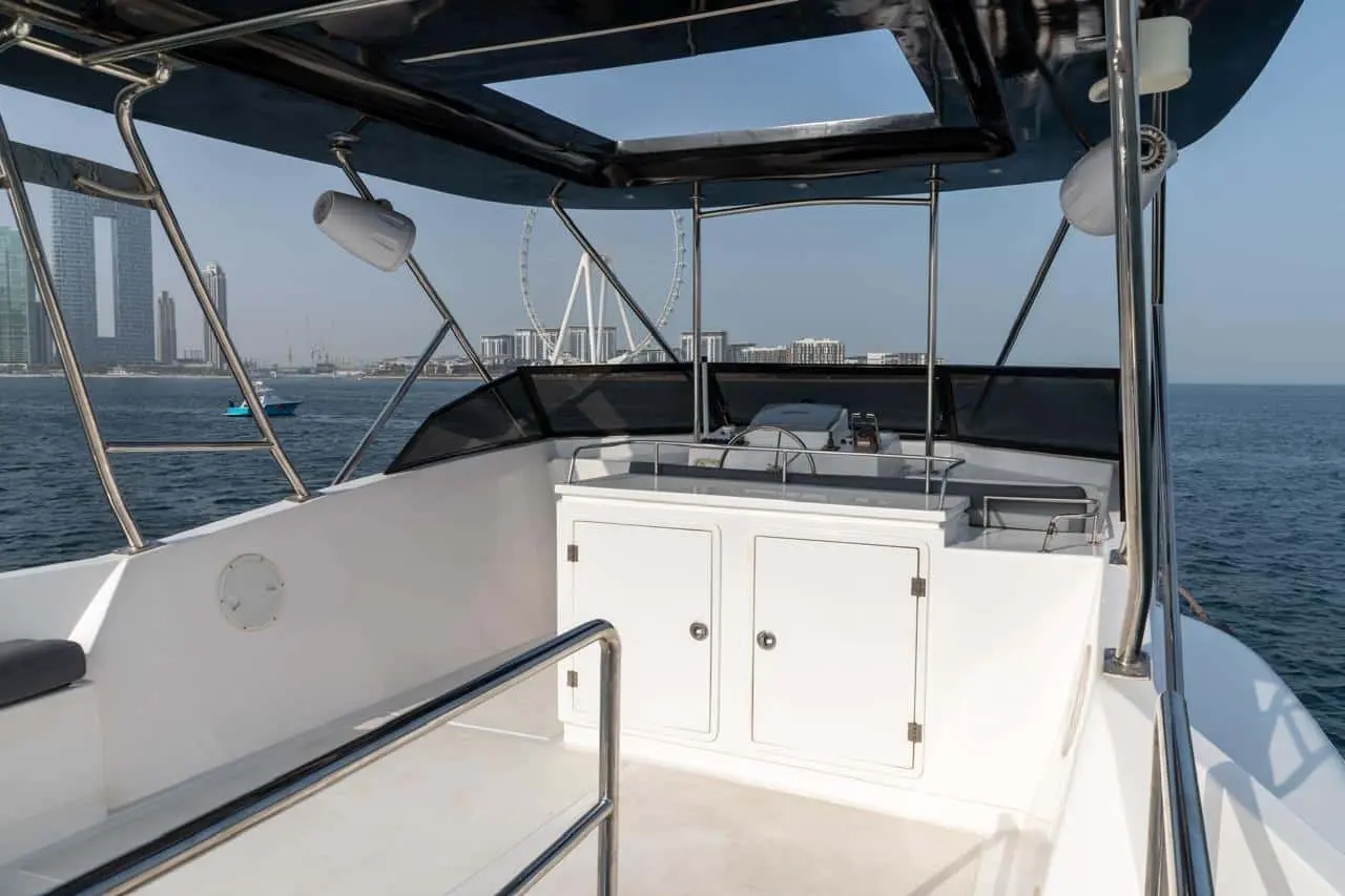 Front lounge cushions on Zenith 64 luxury yacht