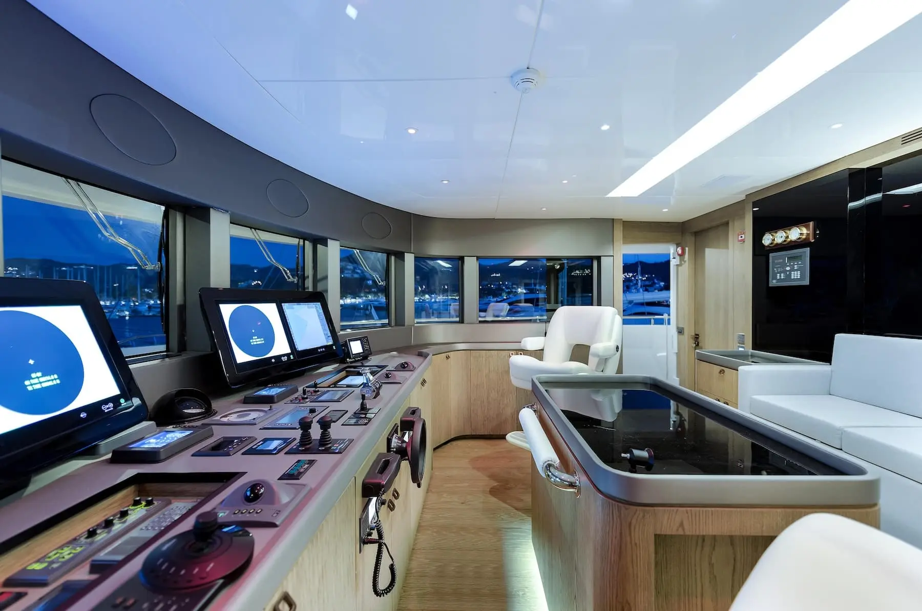 Skyfall 177 yacht captain bridge with navigation controls