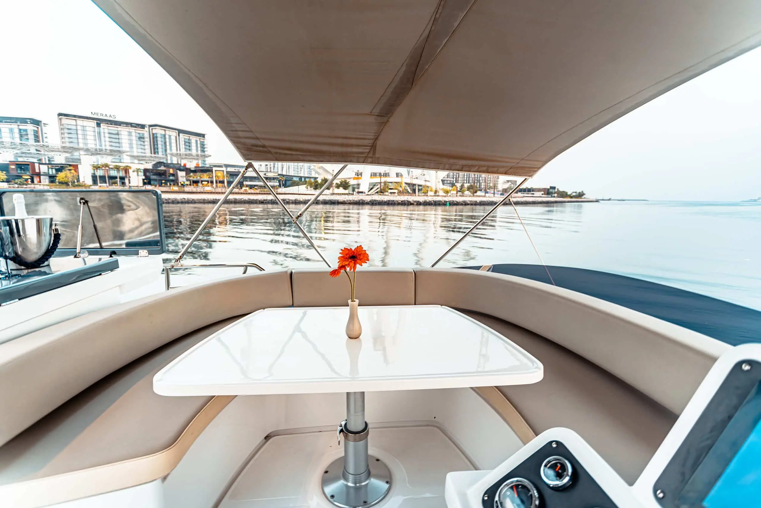 Azimut 50 Migueria yacht flybridge control tower view