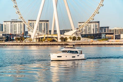Azimut 50 Migueria luxury yacht exterior at marina