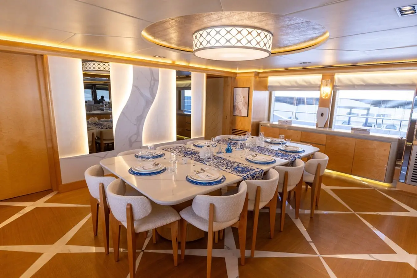 Majesty 155 formal dining area, broker photo