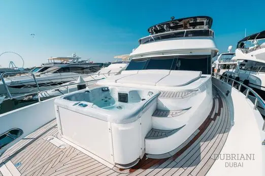 Front view of Eclipse luxury superyacht showcasing sleek white exterior design