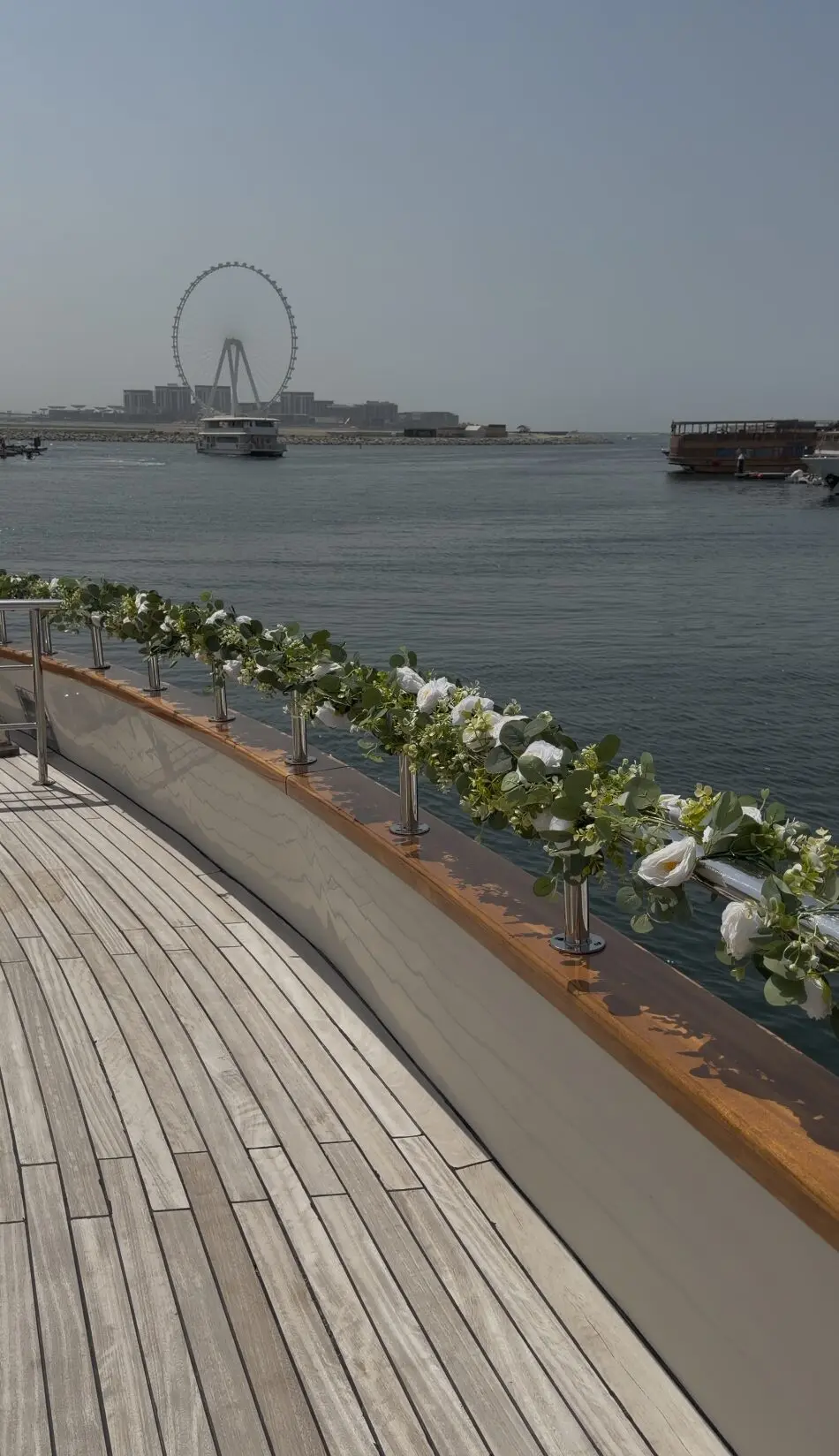 the perfect wedding celebration on a yacht in dubai with flower decor