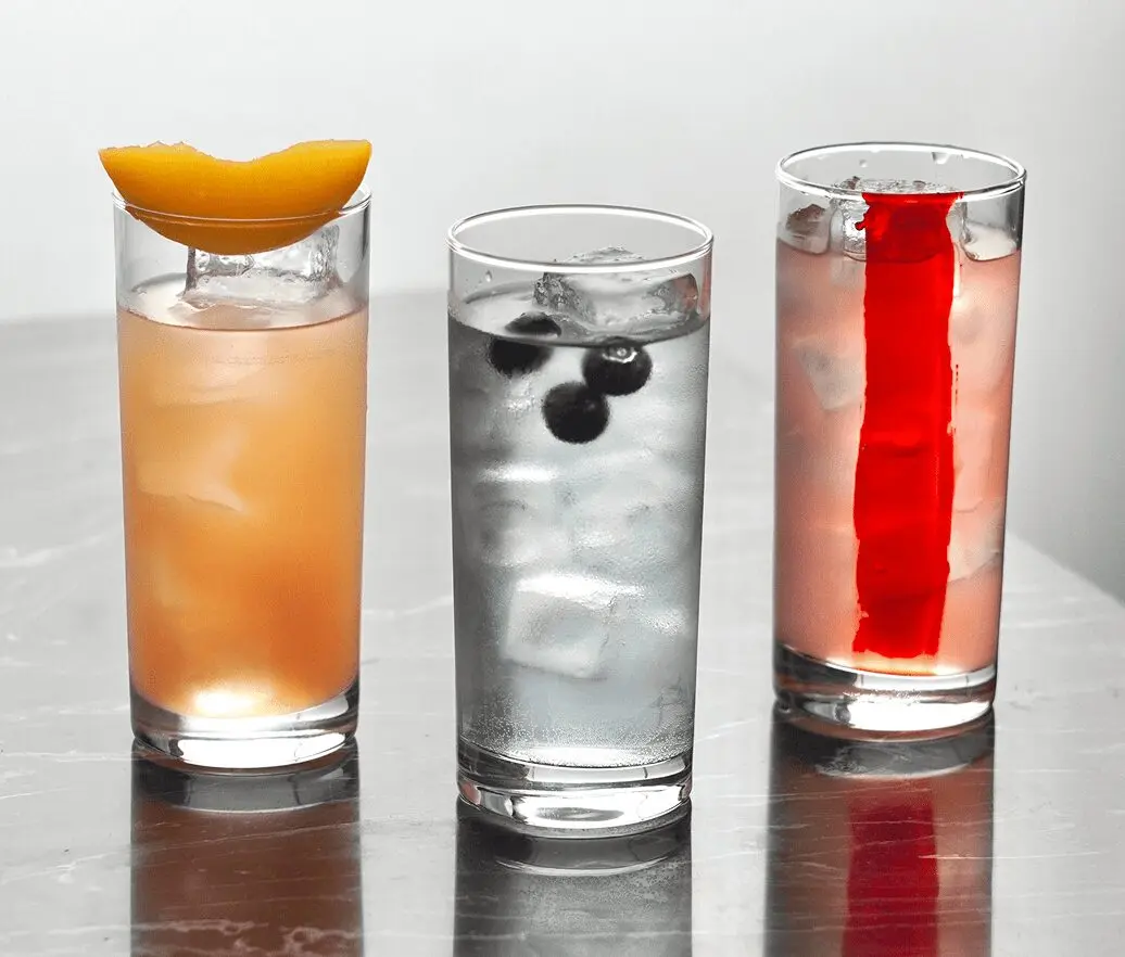 Colorful cocktails served at birthday yacht party in Dubai