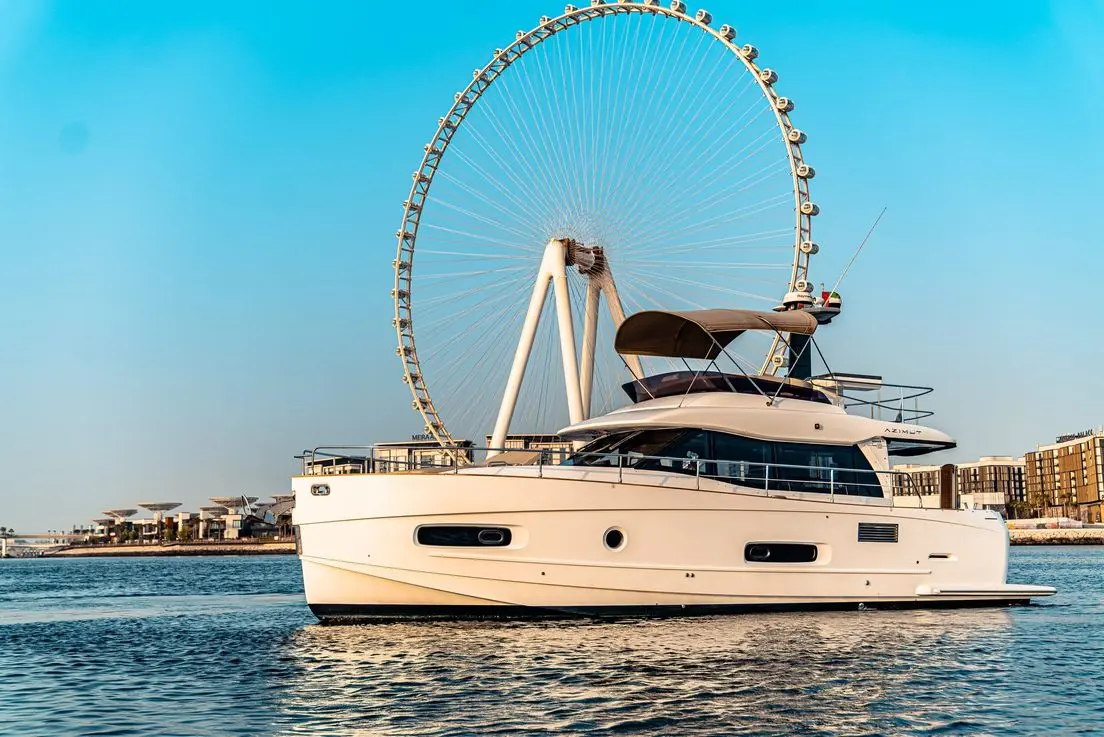 Azimut 50 Migueria luxury yacht exterior with waterfront view