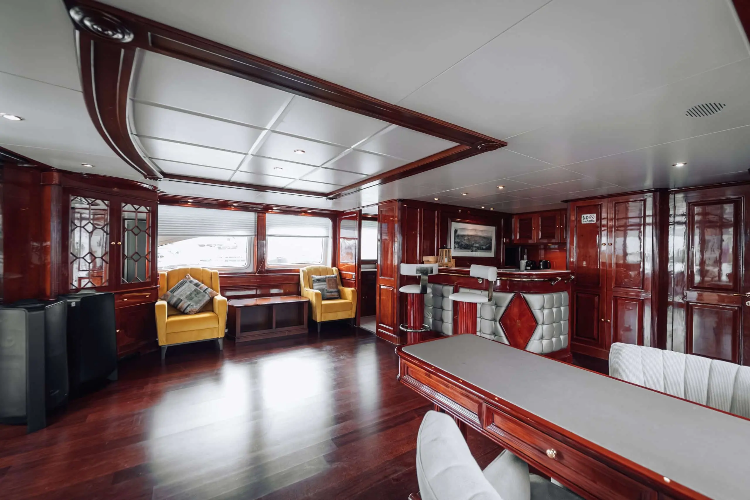 Fully equipped galley kitchen on Royal Mirage luxury yacht