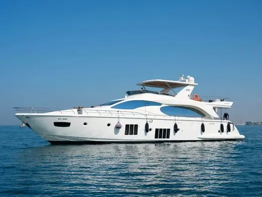 Exterior view of Azimut 88 yacht on calm waters