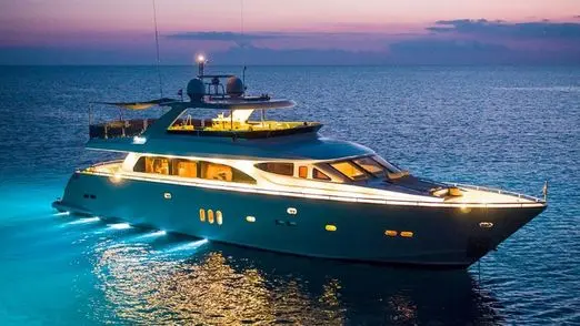 Zeta 100 superyacht cruising at speed in open sea Dubai