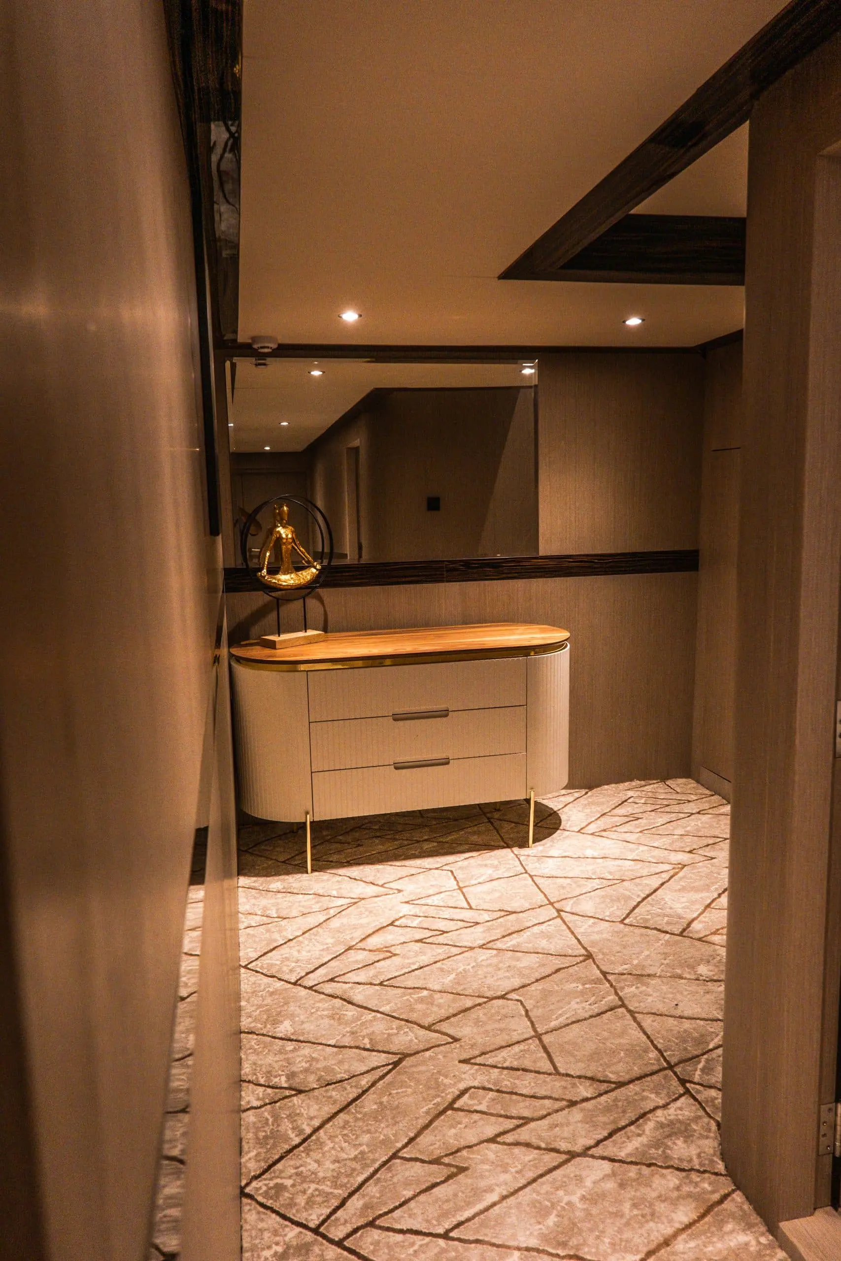 Elegant bathroom interior on Sapphire 150 Yacht Dubai