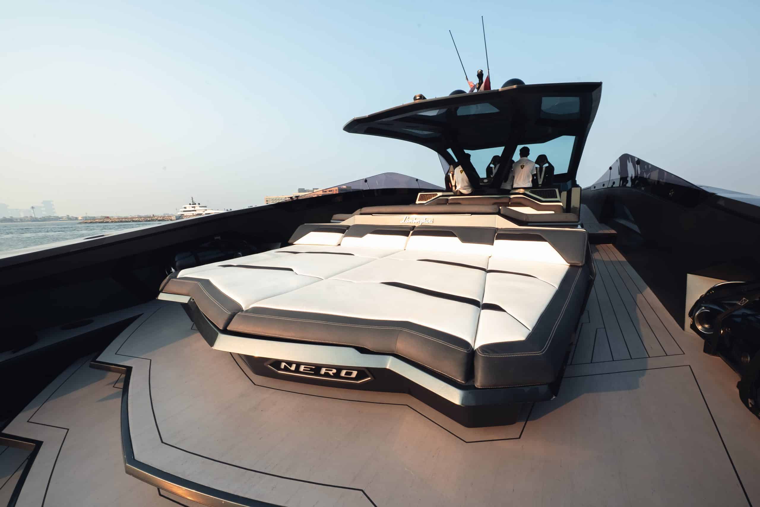 Lamborghini 63 super sport yacht exterior design in Dubai Marina