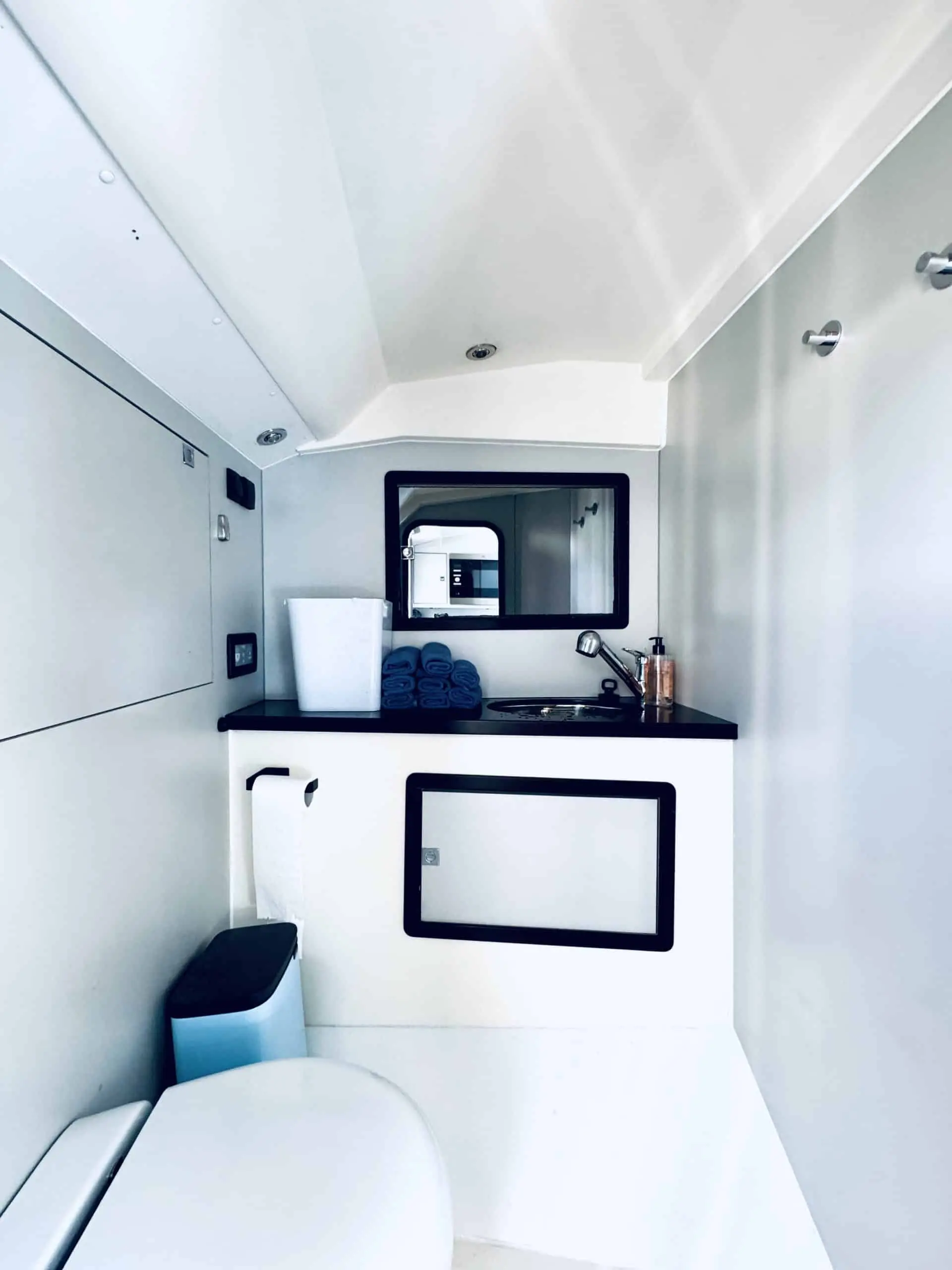 Von Dutch 40 yacht bathroom interior with modern design