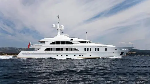 Athena 170 170-foot luxury motor yacht cruising in open ocean