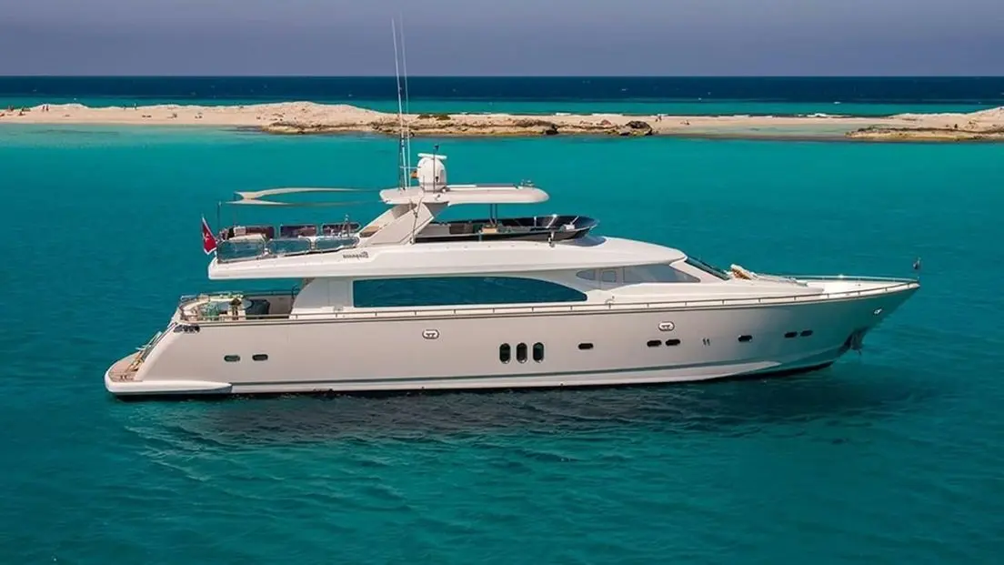 Zeta 100 luxury yacht exterior cruising in Dubai waters