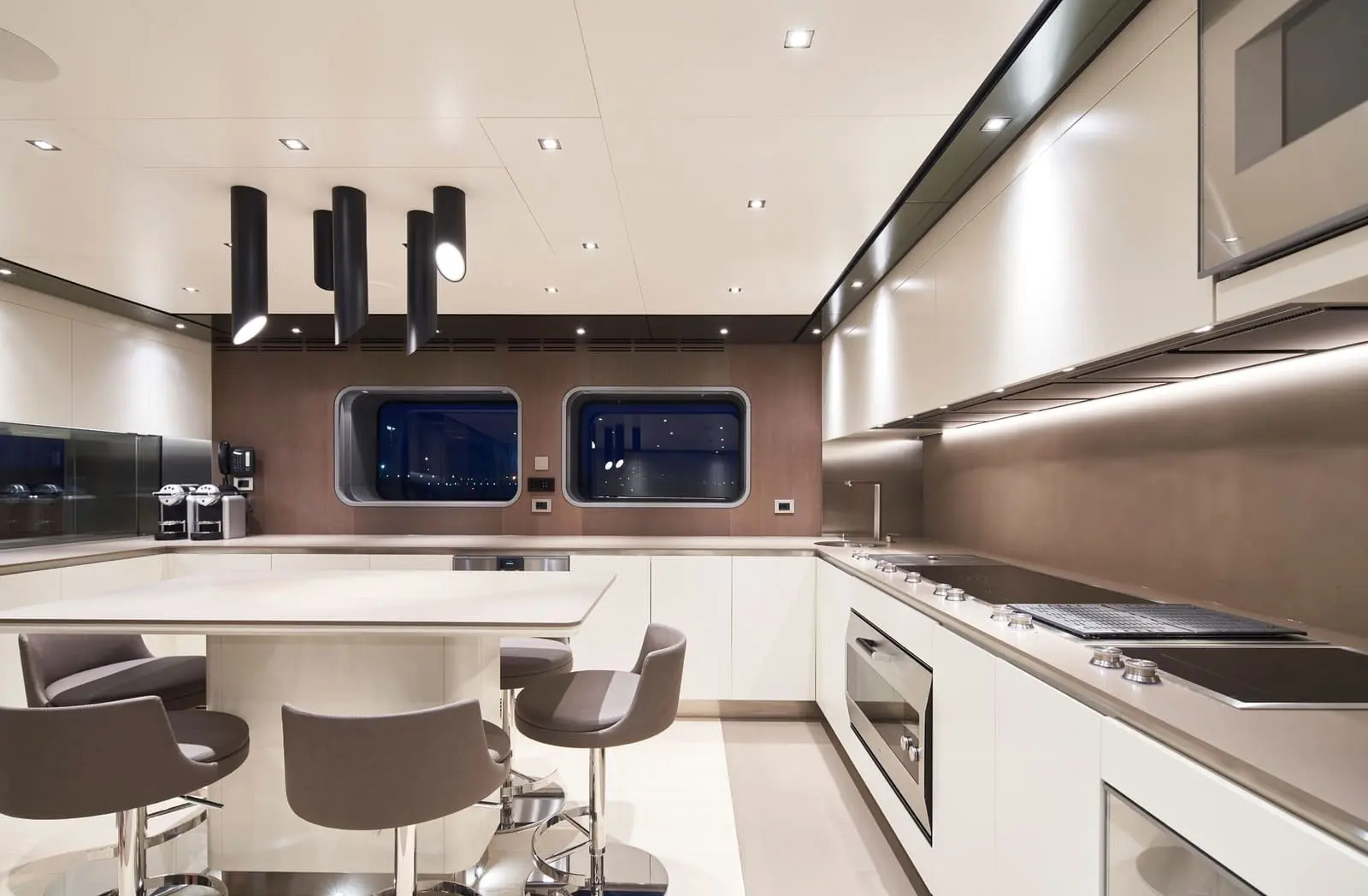 Tankoa S501 galley with professional fit-out, shipyard photo
