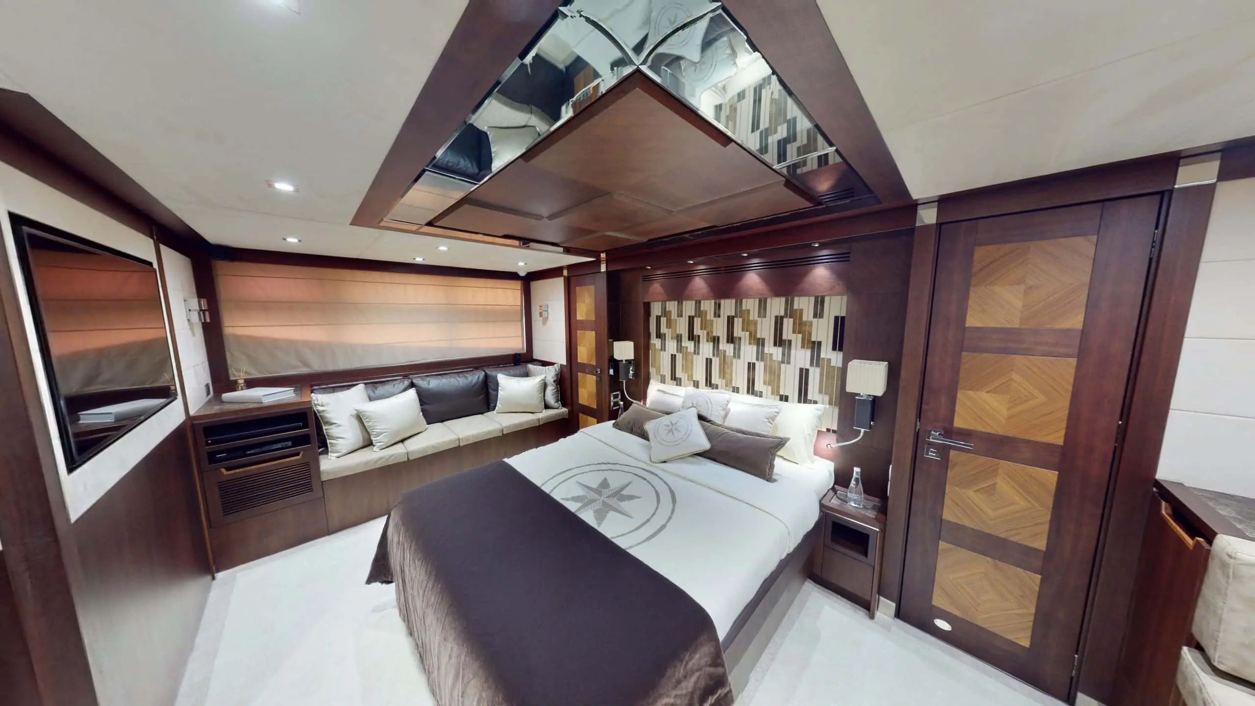 Galeon 780 F1 luxury yacht master bedroom cabin with premium interior design