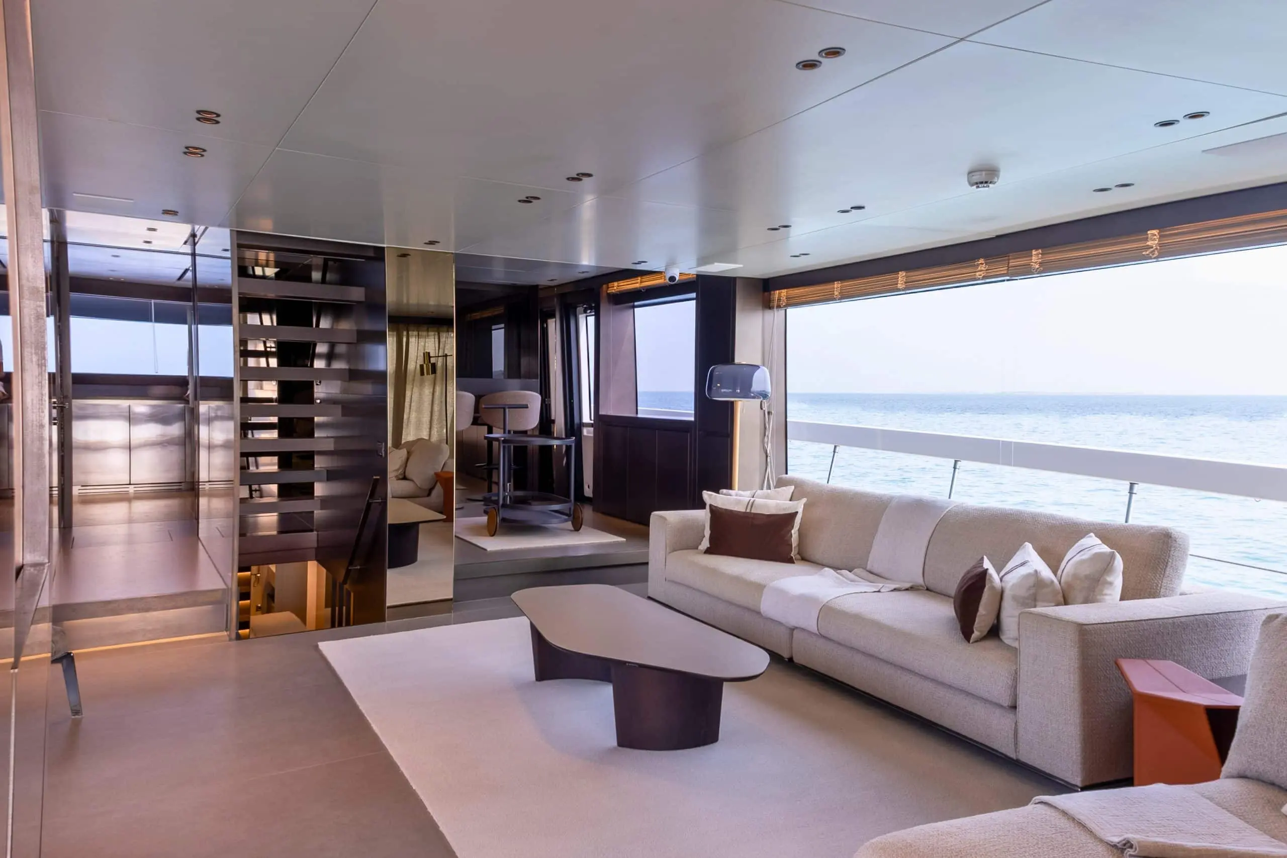 SanLorenzo SX88 main saloon lounge with panoramic windows