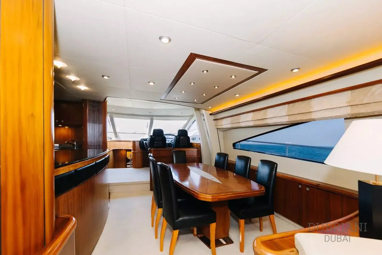 Sunseeker 88 yacht interior dining area with seating