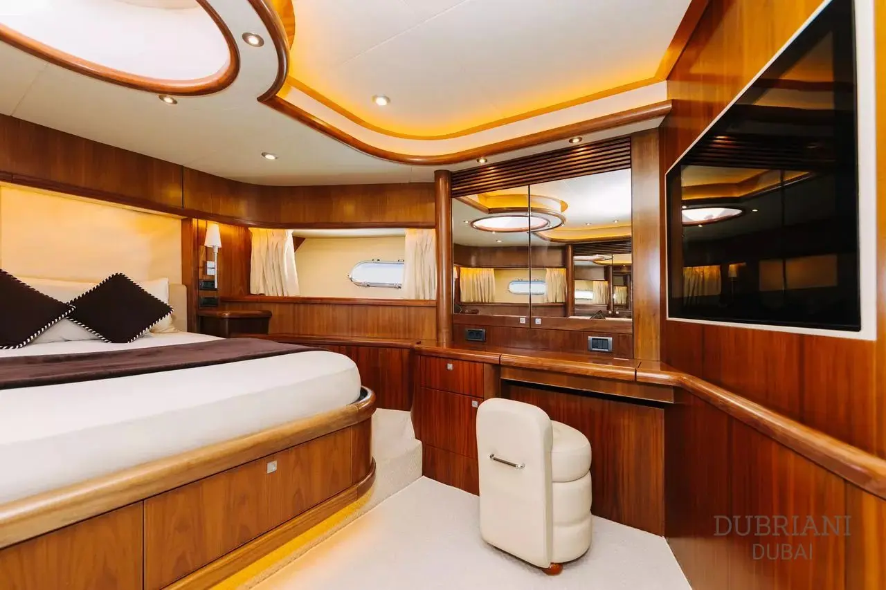 Sunseeker 88 yacht luxury master cabin interior with vanity