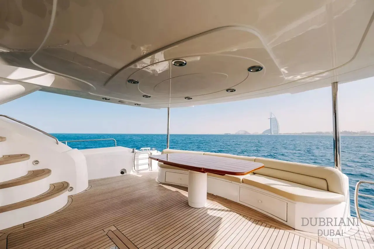 Sunseeker 88 yacht aft deck lounge seating area