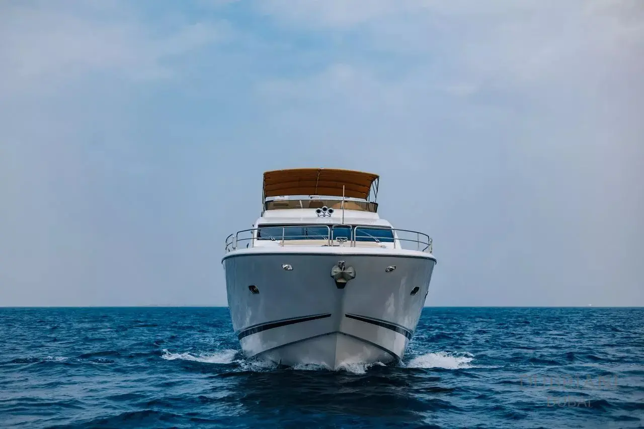 Sunseeker 88 yacht front exterior view on water