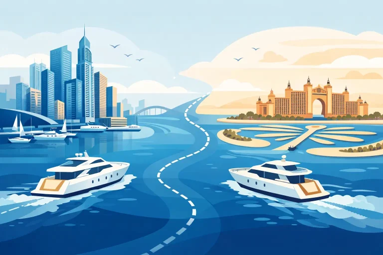 Dubai Marina vs Palm Yacht Route