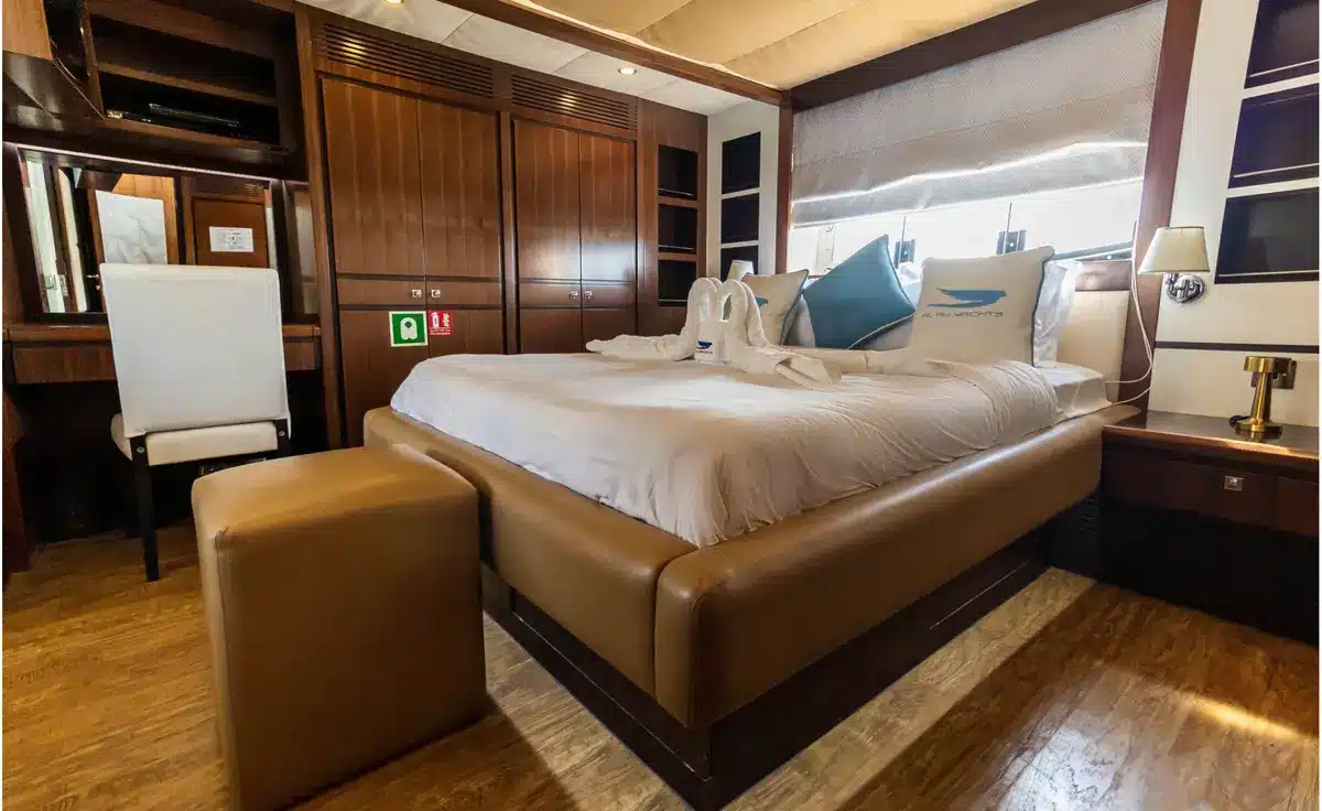 Azure 66 yacht deck at sunset
