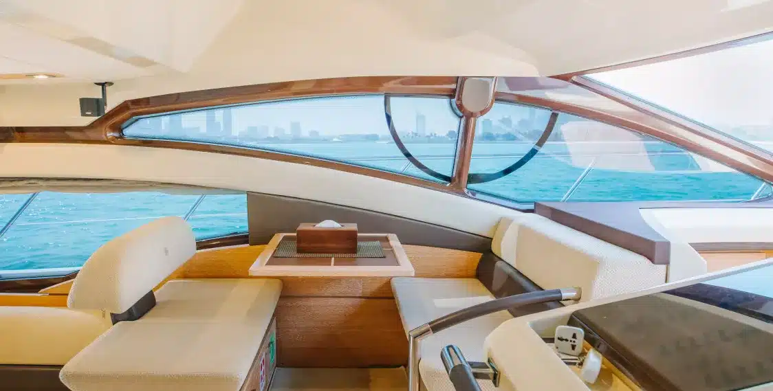 Mia 48 Azimut yacht deck at anchor