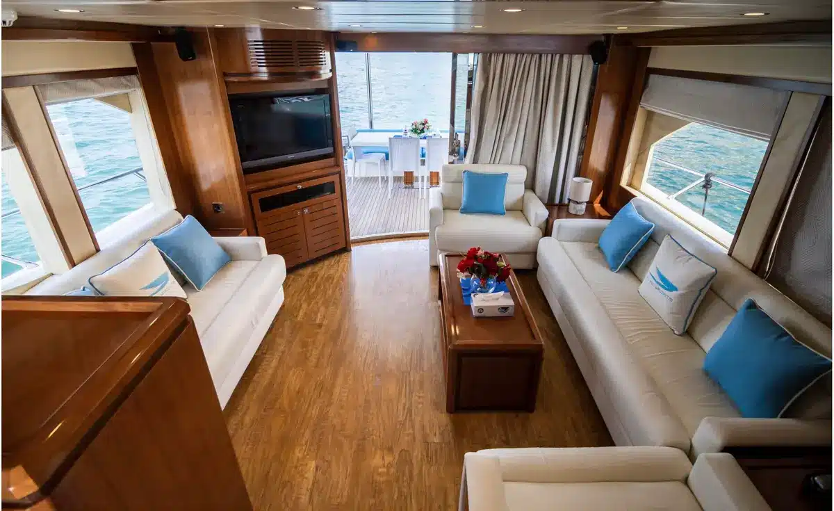 Azure 66 yacht interior lounge