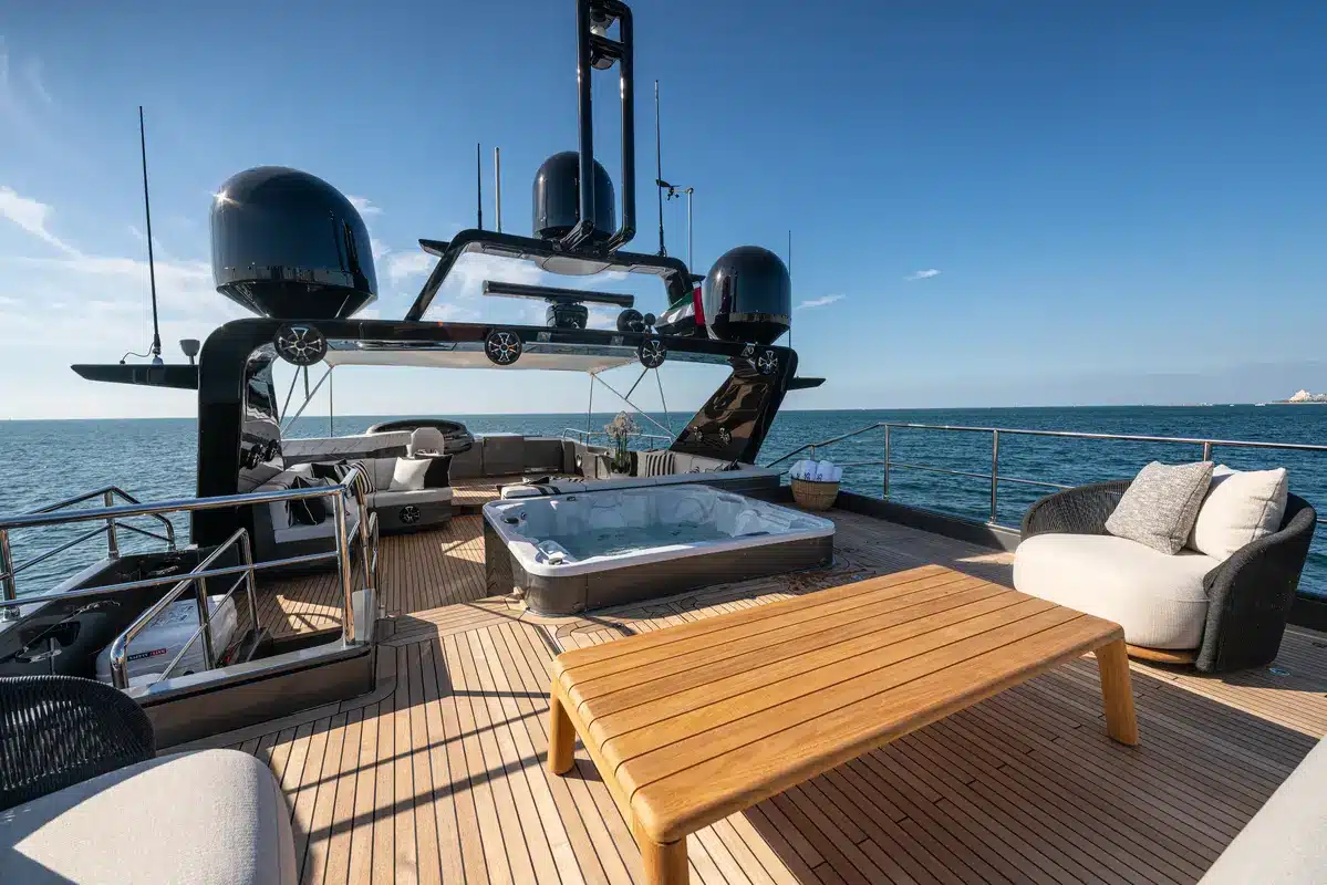 Triple 7 superyacht deck area