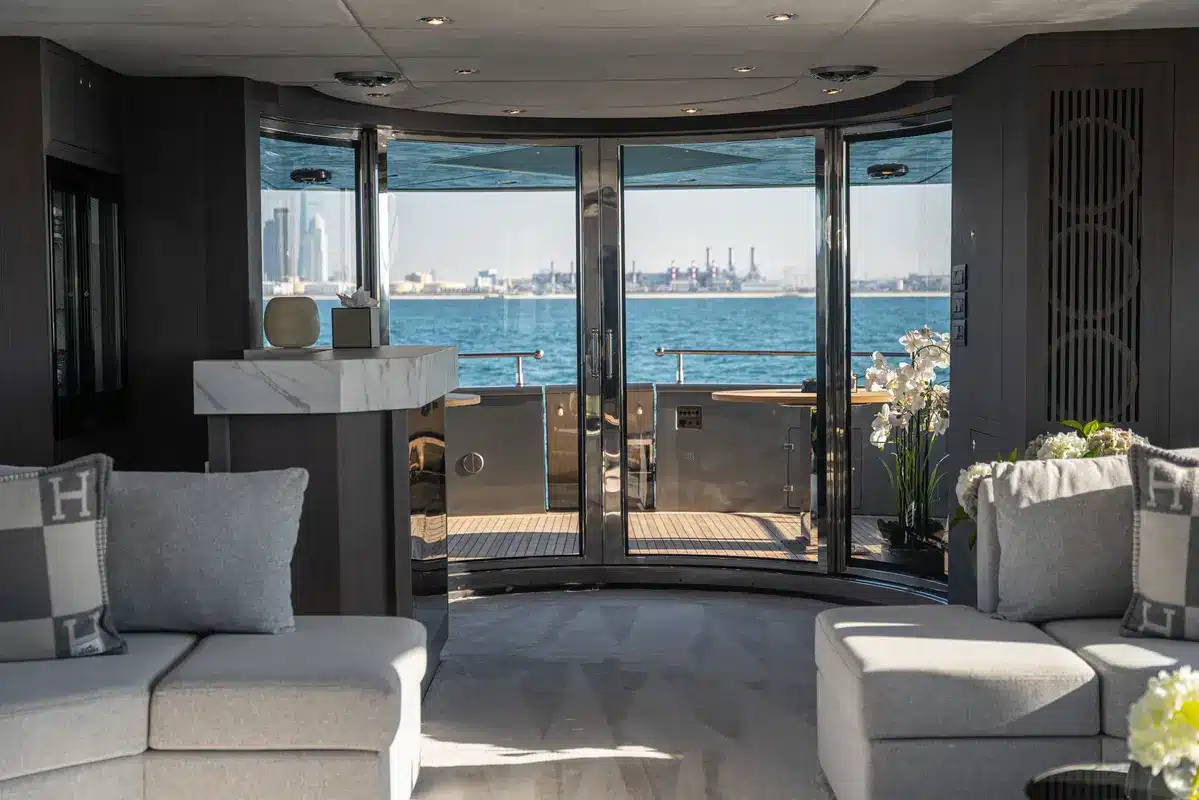 Triple 7 superyacht dining area