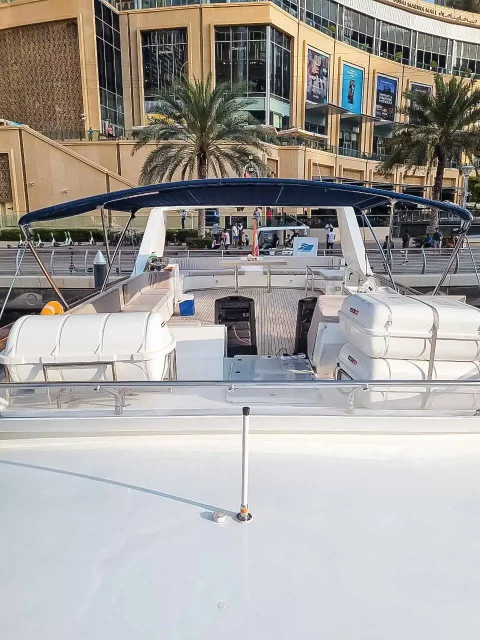 Vivir yacht exterior deck in Dubai Marina