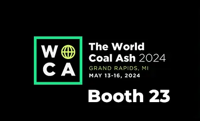 WCA World Coal Ash 2024 banner for Grand Rapids, MI, May 13–16, 2024 — Booth 23.