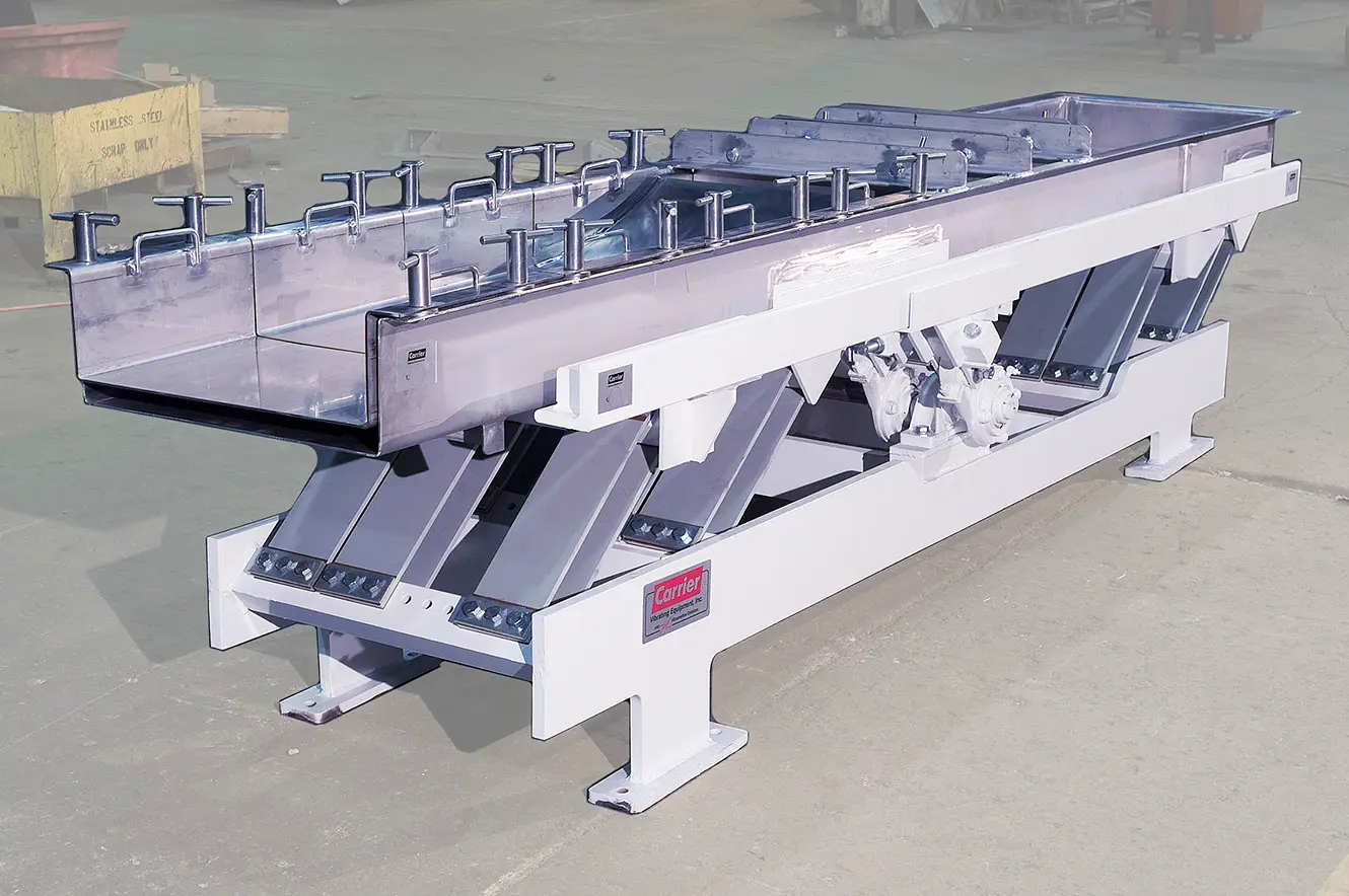 Transportador vibrante para procesamiento de alimentos