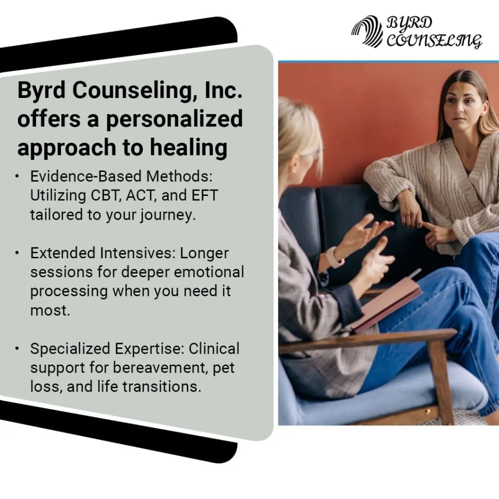 Therapist providing personalized counseling session using CBT and ACT techniques