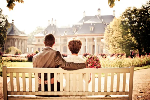 married couple sitting together to symbolize luxury of marriage
