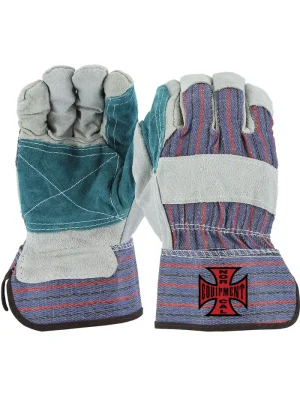 Green Cowhide Double Palm gloves