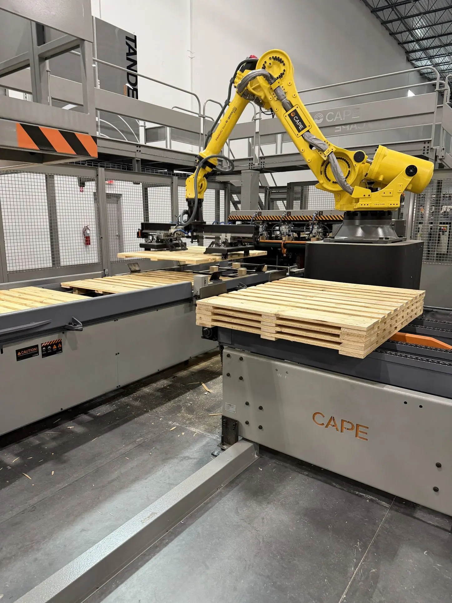 Automated Pallet Manufacturing with Robot in a pallet company in the Southeast