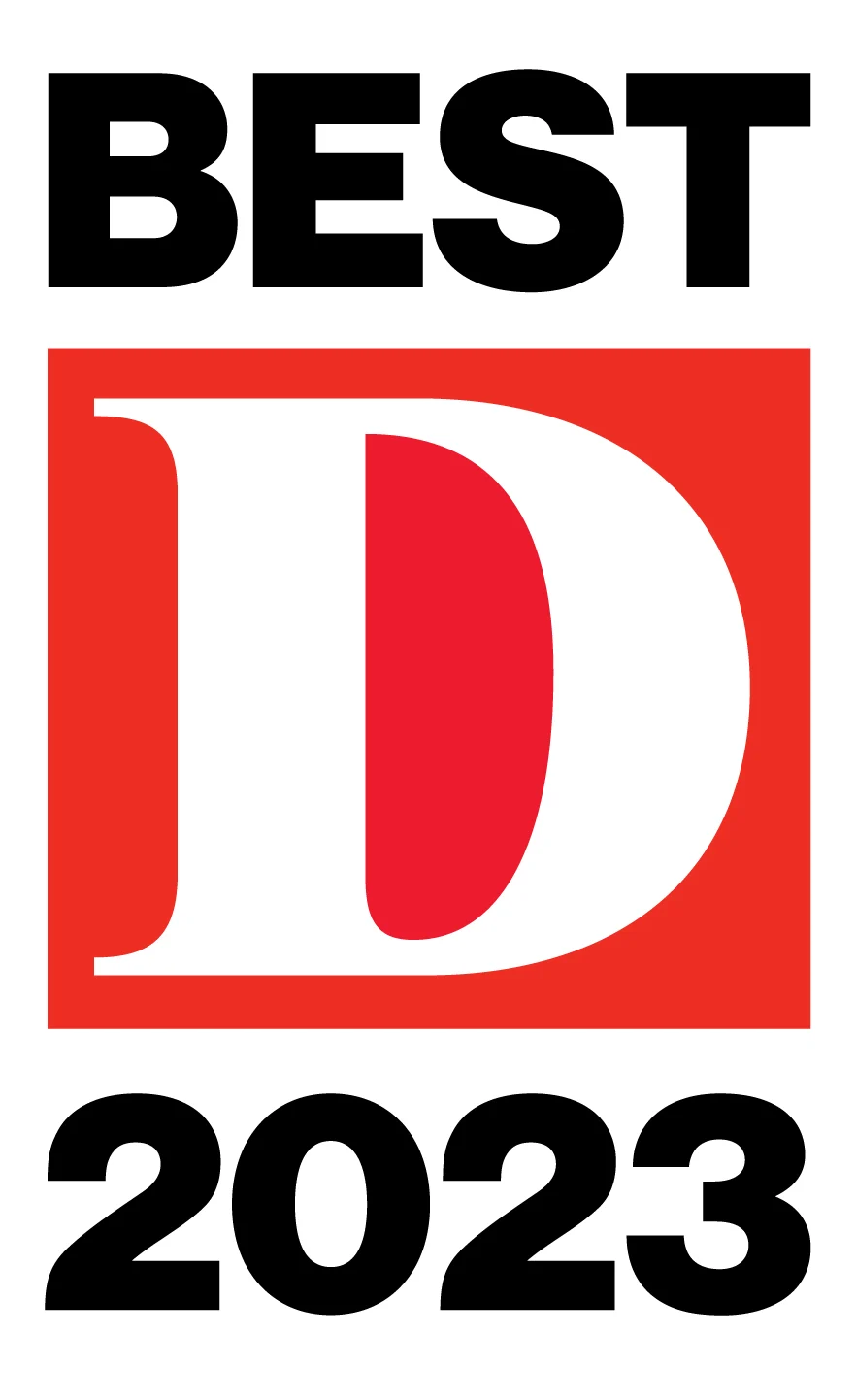 D Best 2023 award badge