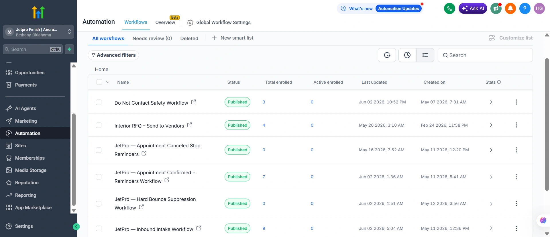 Automated missed-call follow-up sending an immediate response and sales task