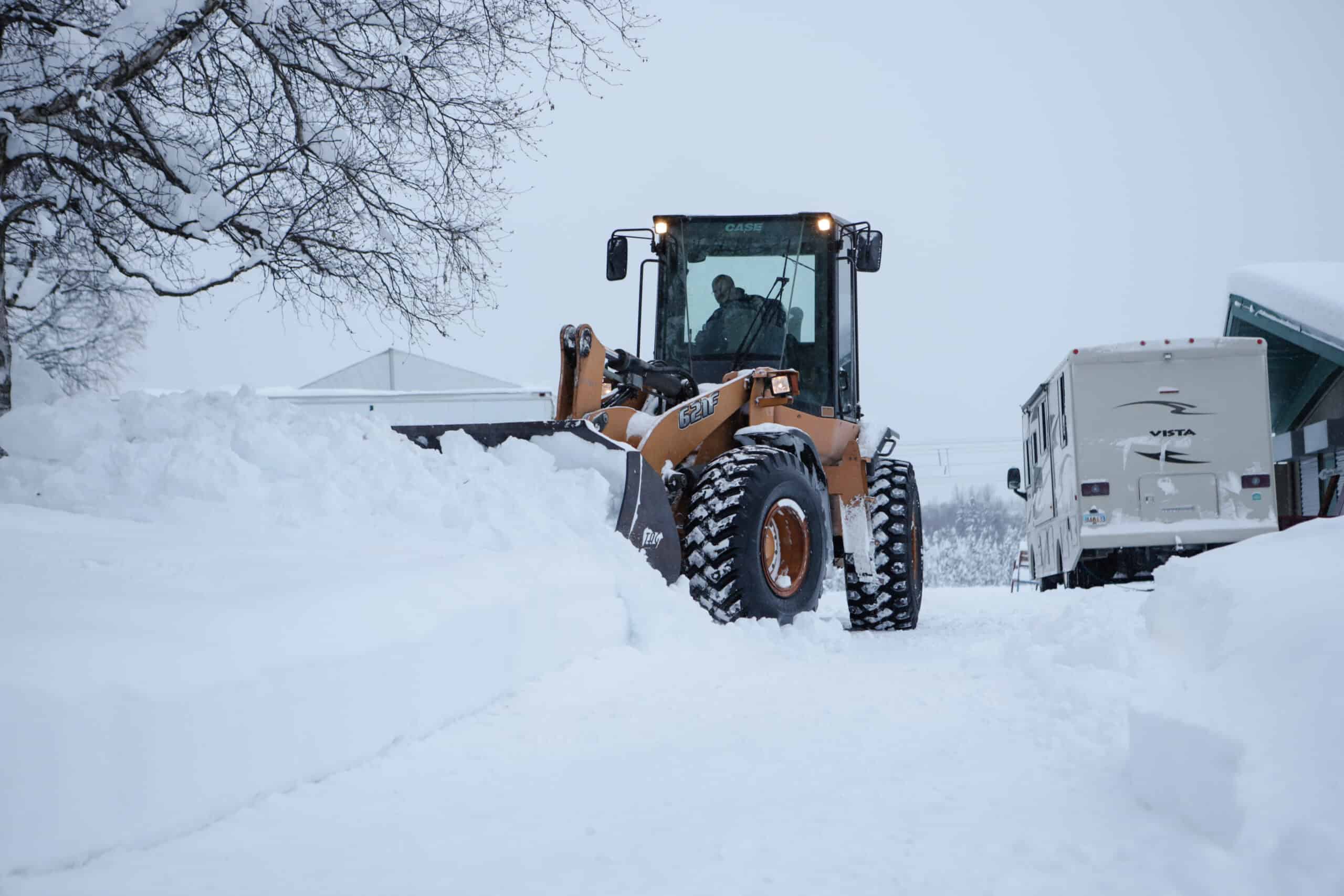 Snow plowing and clearing in Anchorage, Alaska