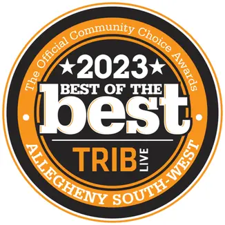 2023 Best of the Best award seal from Trib Live, recognizing Highlander Waterproofing & Foundation Repair in Allegheny South-West for excellence in service.