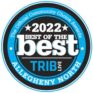2022 Best of the Best award seal from Trib Live for Highlander Waterproofing, recognizing excellence in foundation repair and waterproofing services in Allegheny North.