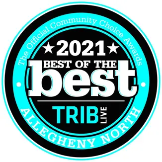 2021 Best of the Best award badge from Trib Live, recognizing Highlander Waterproofing & Foundation Repair in Allegheny North for excellence in service.