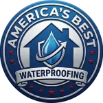America's Best Waterproofing logo featuring a house and water droplet symbol for crawlspace encapsulation services
