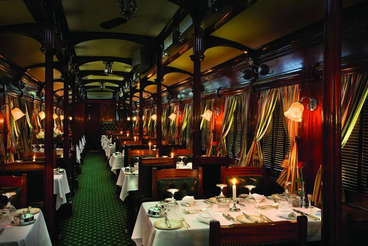 dinning room inside rovos rail train