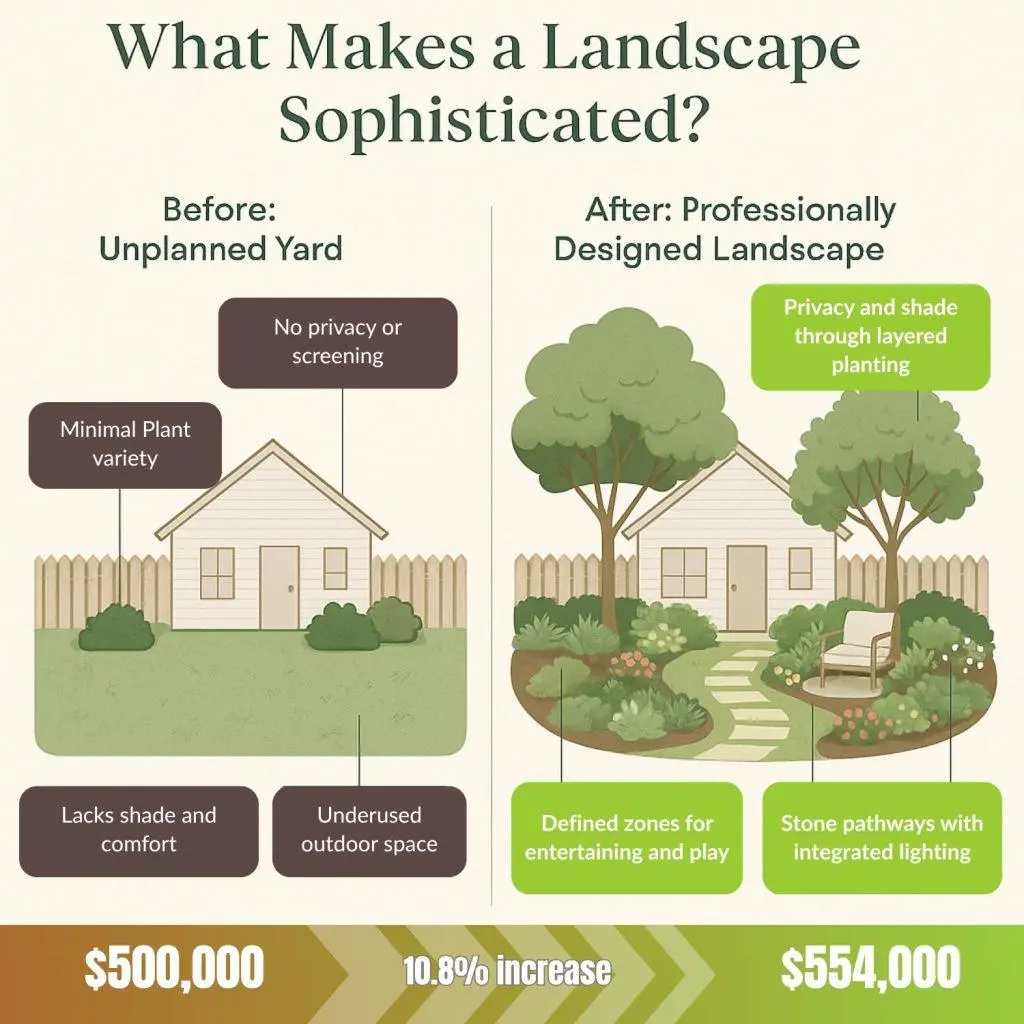 before and after landscaping infographic - Green Slate Design - (952) 903 4902 - 4951 W 77th St #75, Edina, MN 55435, USA