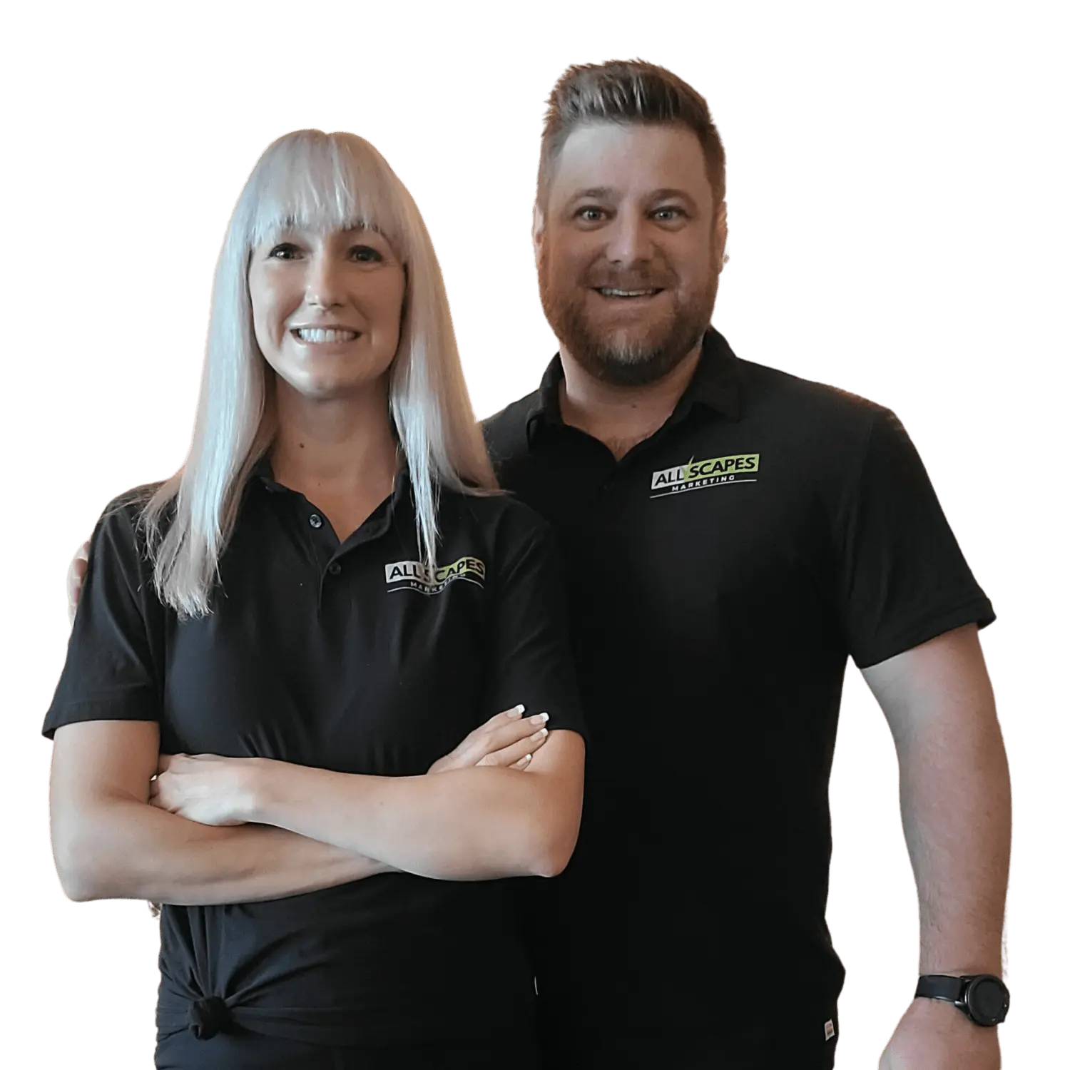 Simon and Elle Poulus, owners of All Scapes Marketing